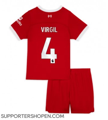 Liverpool Virgil van Dijk #4 Hemmatröja Barn 2023-24 Kortärmad (+ korta byxor)